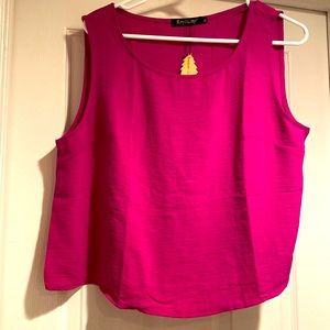 Beautiful Fuschia Cropped Tank Top by Roylamp -size XL